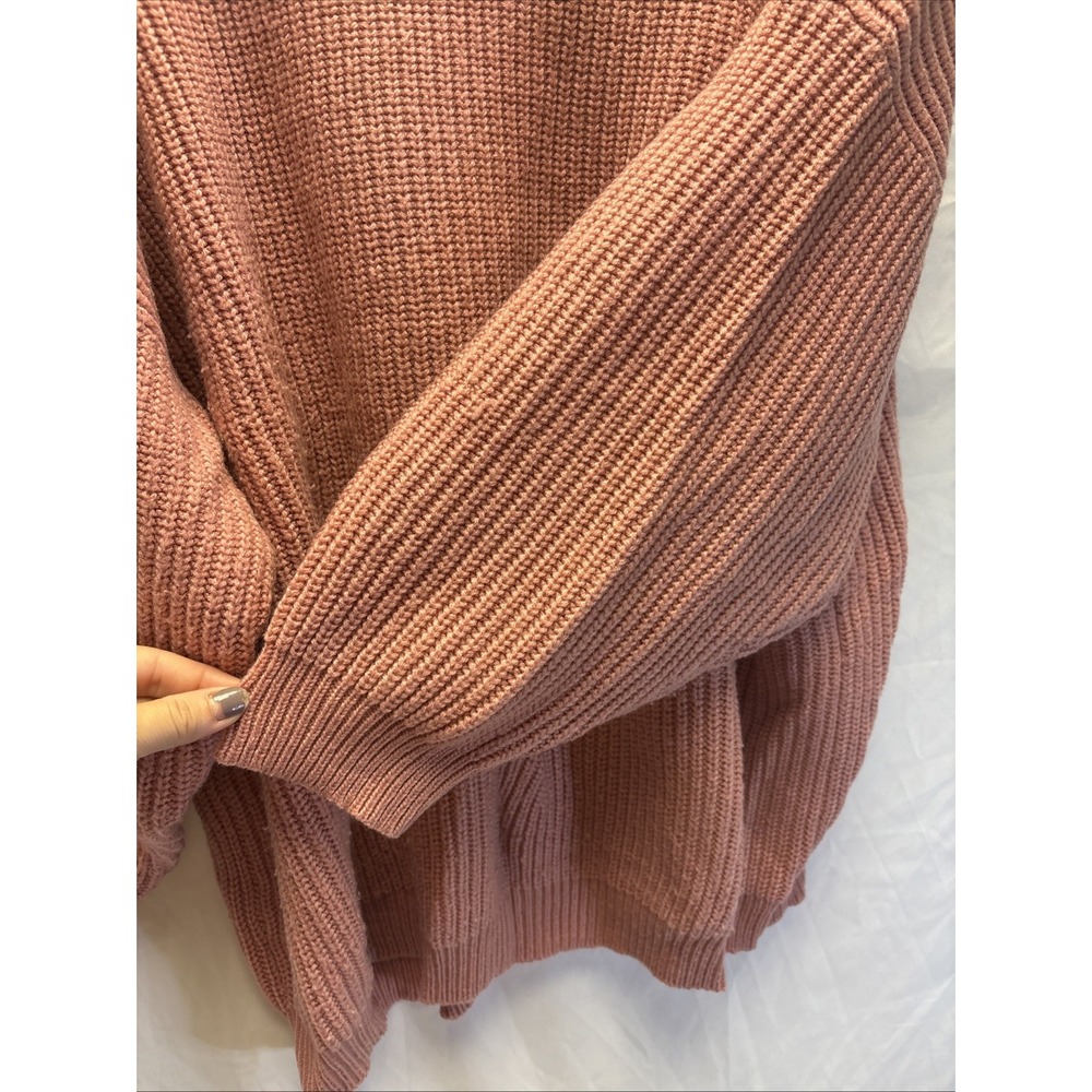 Roaman's Women's 3X Pink Chunky Knit Sweater Acrylic Oversized Pullover Plus - Picture 2 of 4
